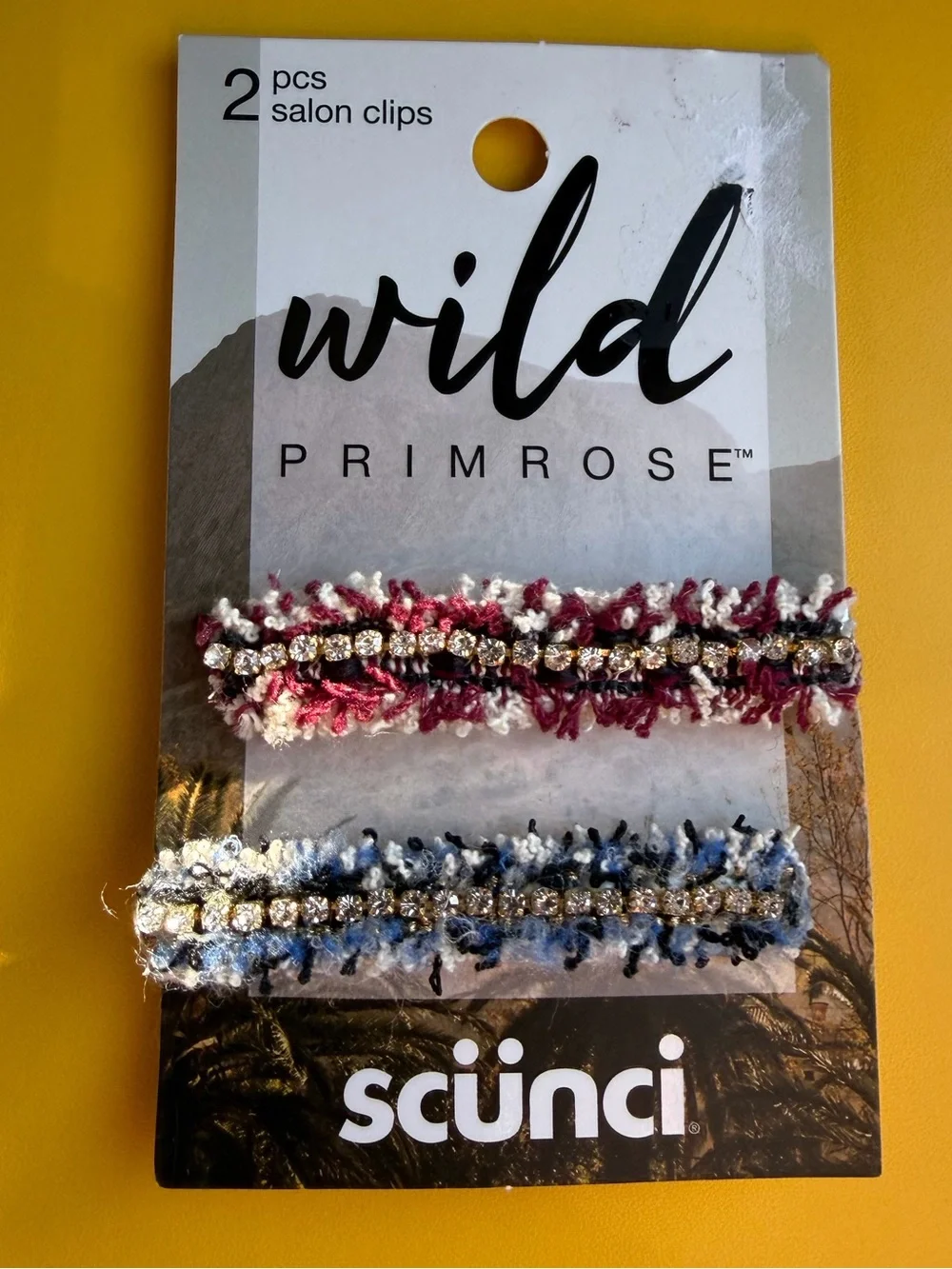 scunci Wild Primrose Jeweled Tweed Clips 2 piece